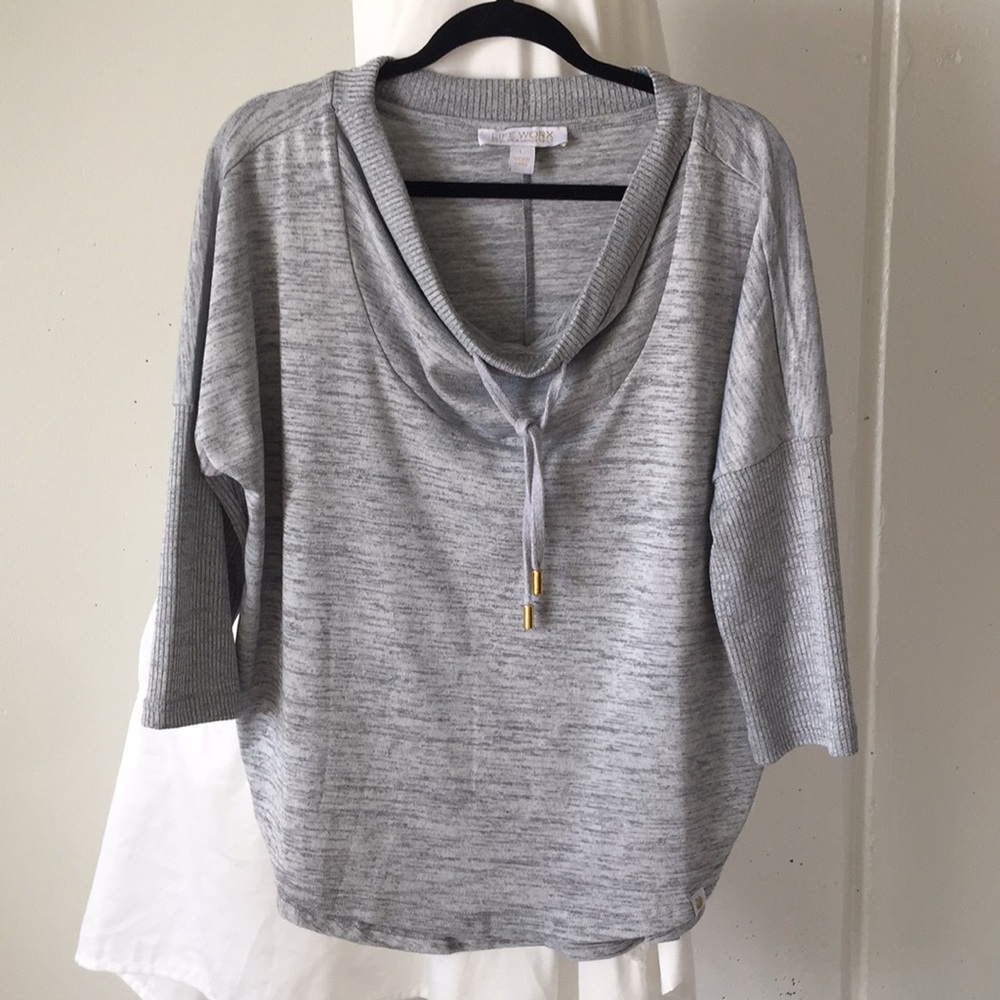 Never-Worn Grey Cowl Neck Light Sweatshirt - L
